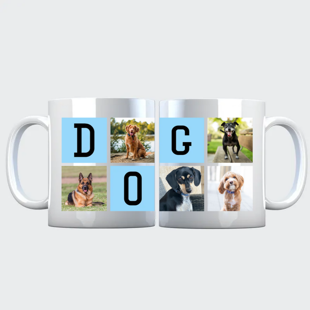 ספל בעיצוב אישי קולאז׳ לכלבספל בעיצובבכל פעם בקפה של הבוקר… ספל בעיצוב אישי קולאז׳ עם העיצוב המושלם של התמונת הכלב שלכם. כמה מושלם את הבוקר עם הספל המקסים שלכם שמזכיר לכם את אהבתם לכלב שלכם.MUGS