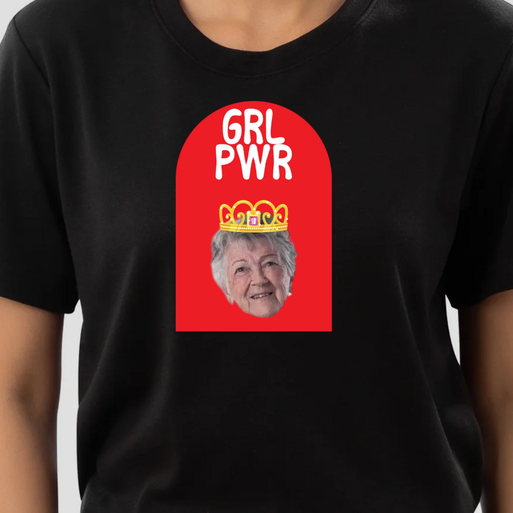 חולצה בעיצוב אישי GIRL PWRחולצה בעיצוב אישי GIRL PWR
חולצה טישירט בעיצוב אישי GRL PWR בתוספת כתר לאישה המדהימה שלך. ניתן להעלות את התמונה ולהוסיף שם אונליין. מתנה אישית ומדהימה ליום האישה.
T-SHIRT