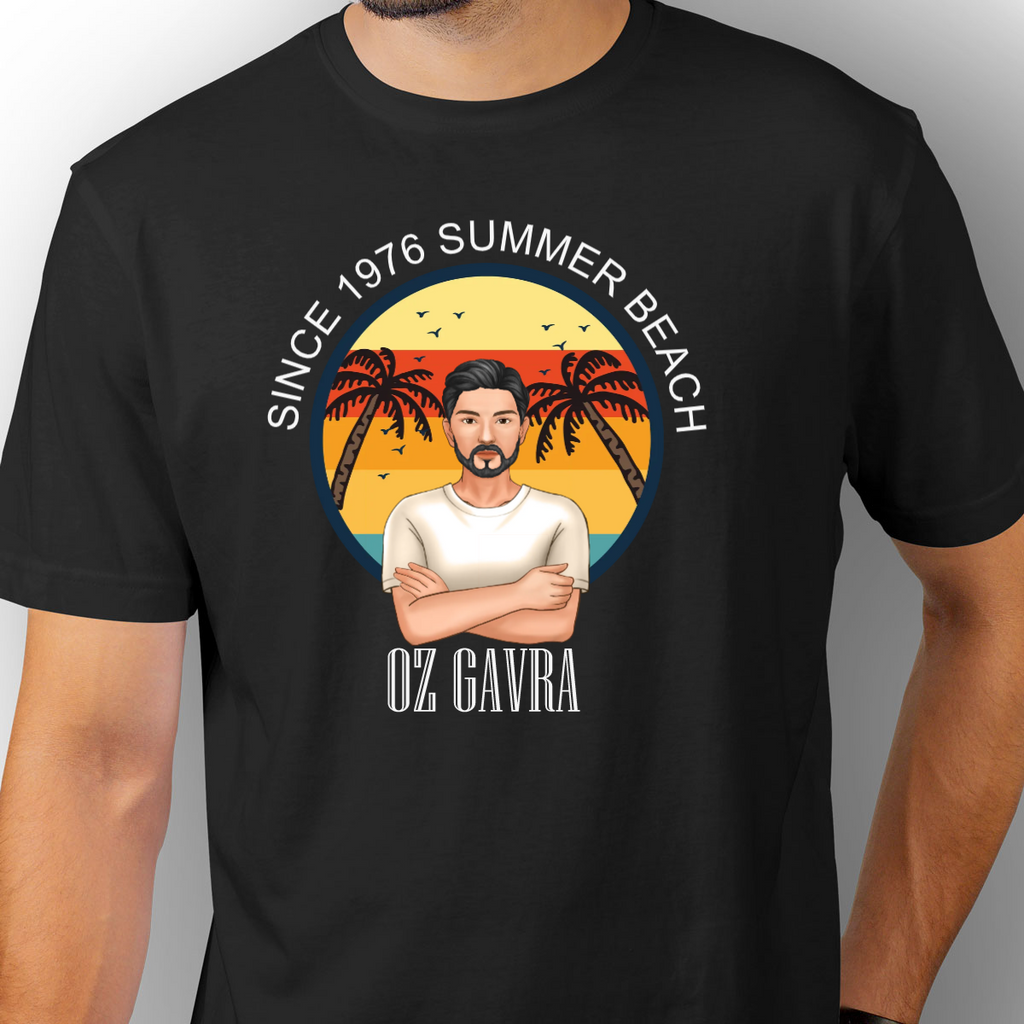חולצה לגבר BEACH SUNMMERחולצה לגבר BEACH SUNMMER חולצה טישרט איכותית מודפסת בהתאמה אישית שלו.