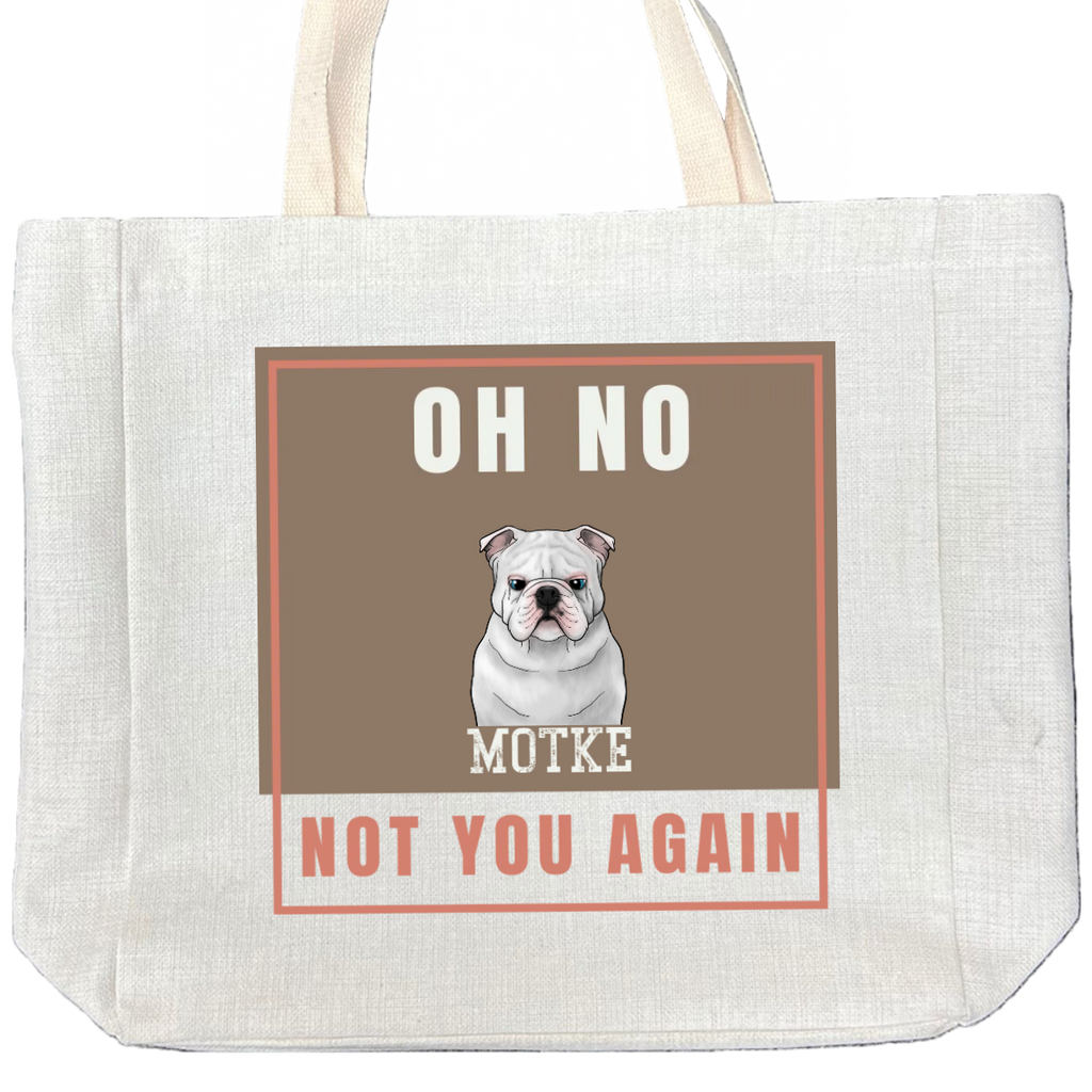 תיק קנבס NOT YOU AGAINתיק קנבסתיק קנבס מודפס בעיצוב NOT YOU AGAIN. הדפיסו על התיק הקנבס המהמם והאיכותי ביותר את תמונתם של הכלבים או החתולים האהובים שלכם ✅ הוסיפו לעיצובים משפטים אישיים, שמות ותמו